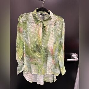 Adrienne Landau Green Patterned Blouse
